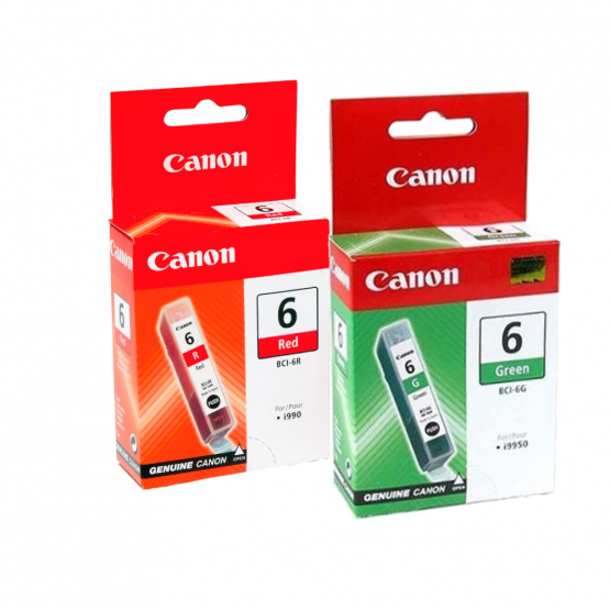 Canon BCI-6 cartuchos de tinta (verde y rojo)